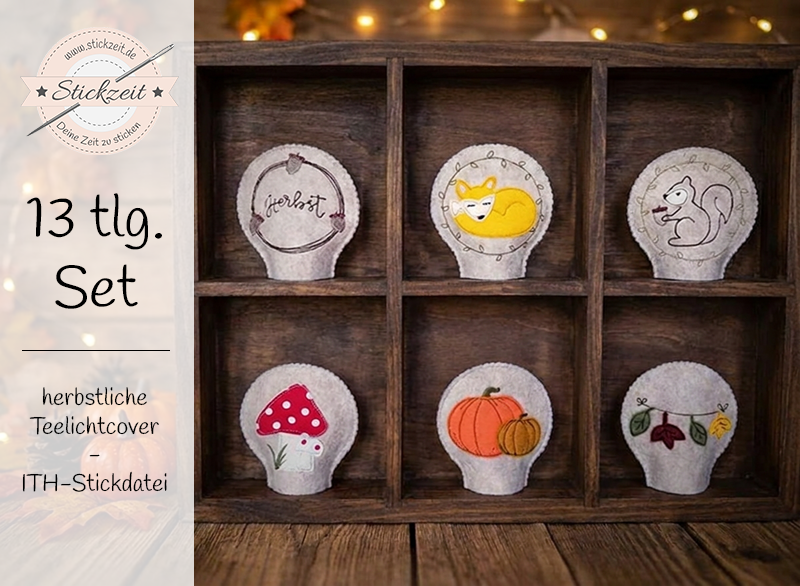 herbstliche Teelichtcover - ITH-Stickdatei